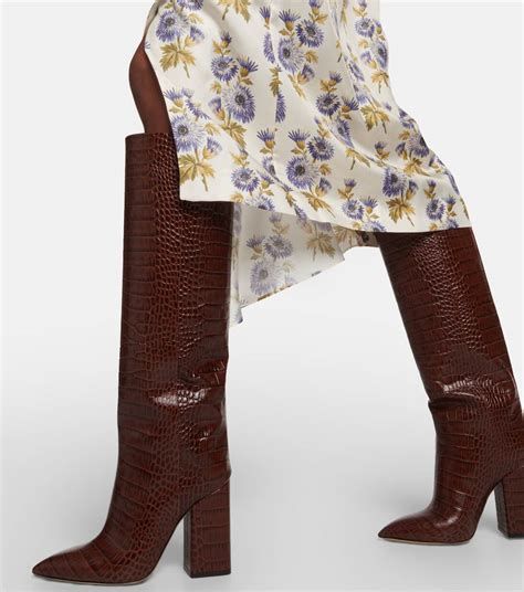 fendi croc effect leather boots|Boots & Booties .